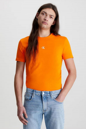 T-shirt uni avec impression sur le devant en coton Calvin Klein