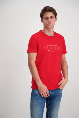 T-shirt uni avec impression sur le devant Tommy Hilfiger
