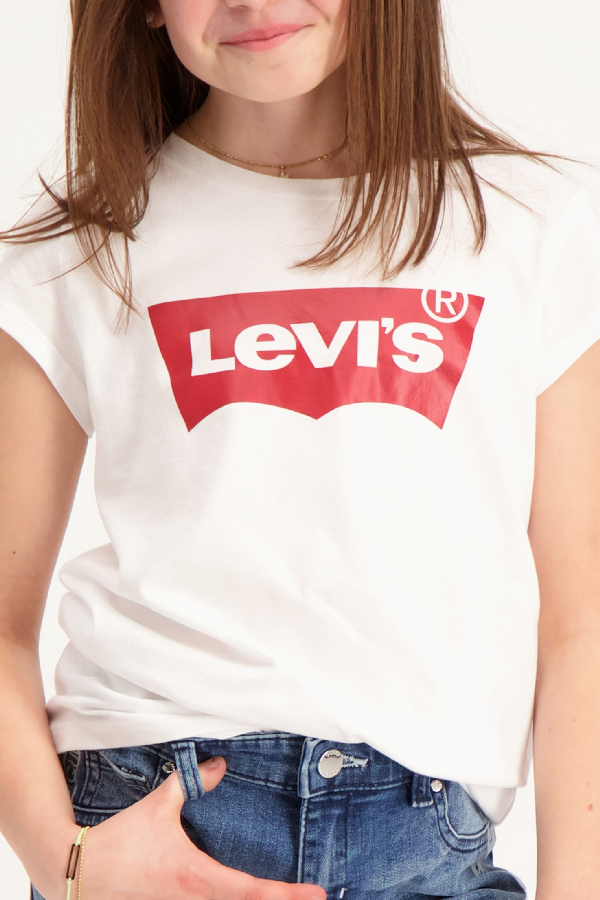 T-shirt fille cintré uni avec logo Levi's