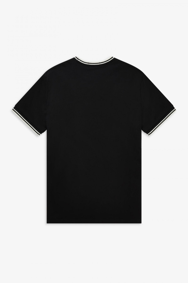 T-shirt Regular logo brodé à la poitrine bords rayés Fred Perry
