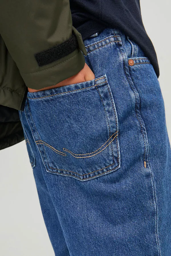 Jean droit délavé modèle 5 poches et taille ajustable CHRIS Jack & Jones