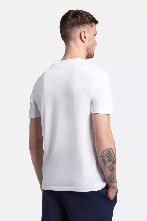 T-shirt uni en coton avec logo à la poitrine Lyle & Scott