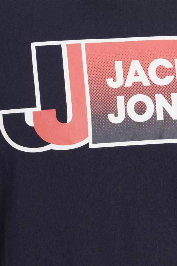 T-shirt uni avec impression à l'avant LOGAN Jack & Jones