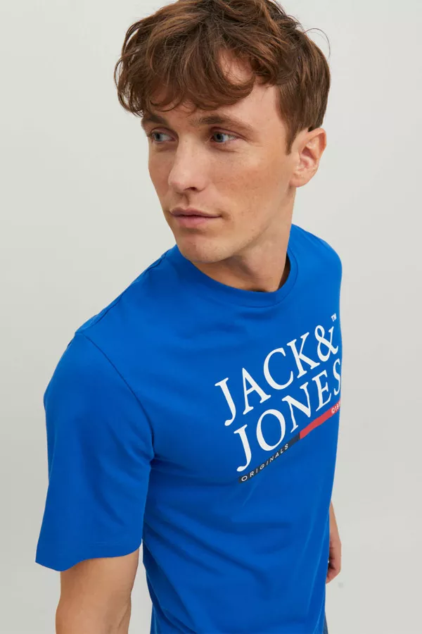 T-shirt uni avec impression à l'avant CODDY Jack & Jones