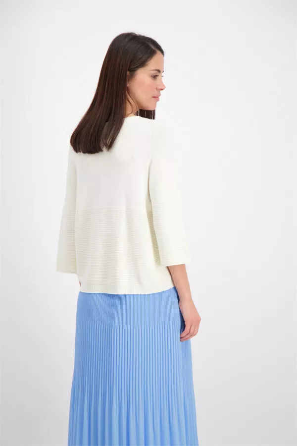 Pull ample uni en maille manches 3/4 Signe Nature