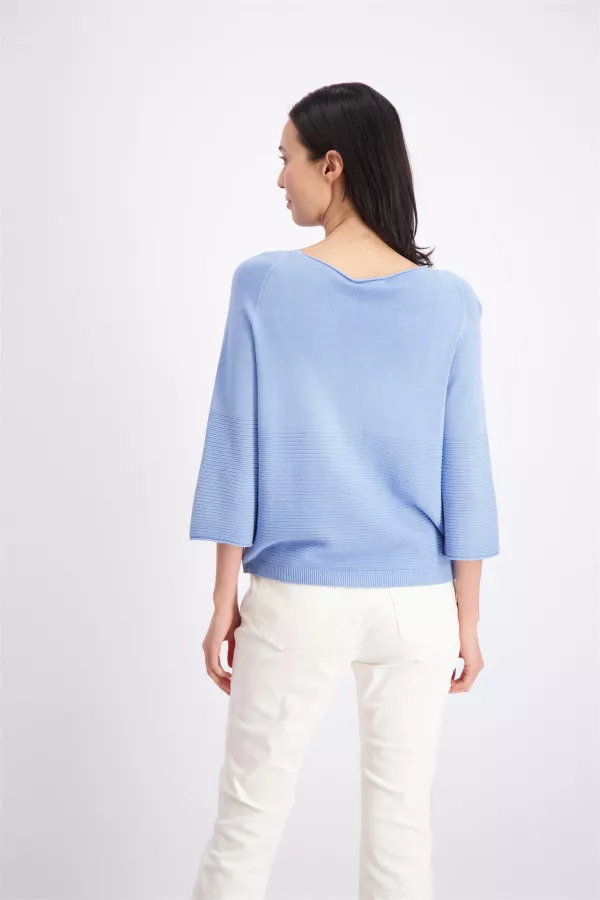 Pull ample uni en maille manches 3/4 Signe Nature