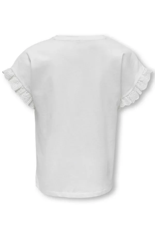 T-shirt uni manches courtes en broderie anglaise IRIS Only Kids