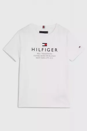 T-shirt uni avec impression devant Tommy Hilfiger
