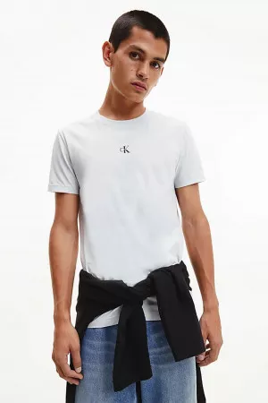 T-shirt uni avec impression sur le devant en coton Calvin Klein