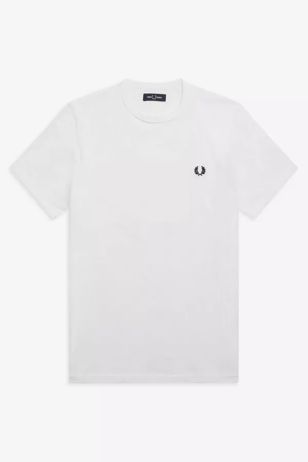 T-shirt ras du cou uni avec logo brodé Fred Perry