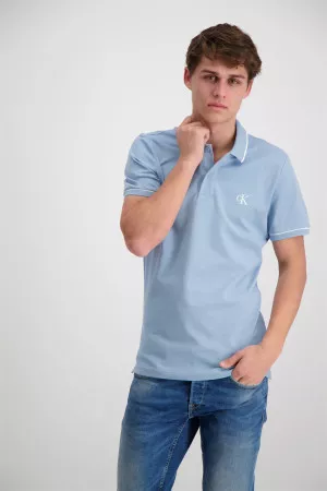 Polo uni avec bords contrastants en coton stretch Calvin Klein