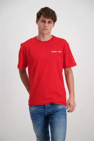 T-shirt uni avec broderie poitrine en coton Tommy Hilfiger