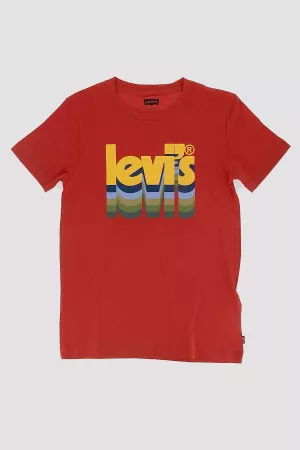 T-shirt en coton uni avec impression devant Levis