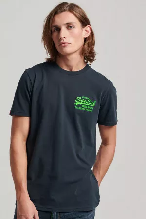 T-shirt uni avec broderie poitrine Superdry
