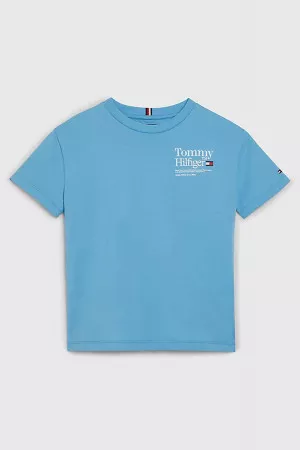 T-shirt uni avec impression à la poitrine Tommy Hilfiger