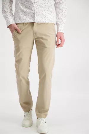 Pantalon chino uni avec poches Four Ten