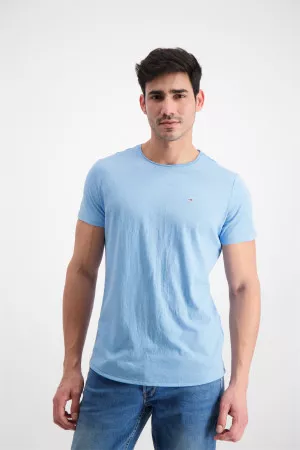 T-shirt chiné avec bords roulottés et broderie poitrine Tommy Hilfiger