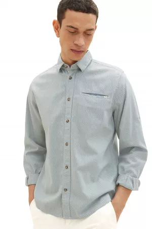 Chemise imprimée minimaliste avec poche poitrine Tom Tailor