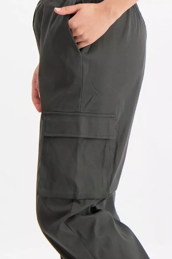Pantalon cargo uni avec taille élastiquée CASHI Only