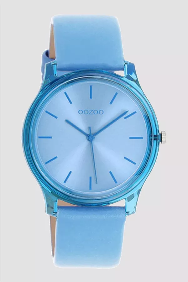 Montre femme couleur bleu avec bracelet en cuir  C11140 Oozoo