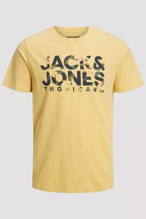 T-shirt uni en coton avec impression sur le devant BECS Jack & Jones