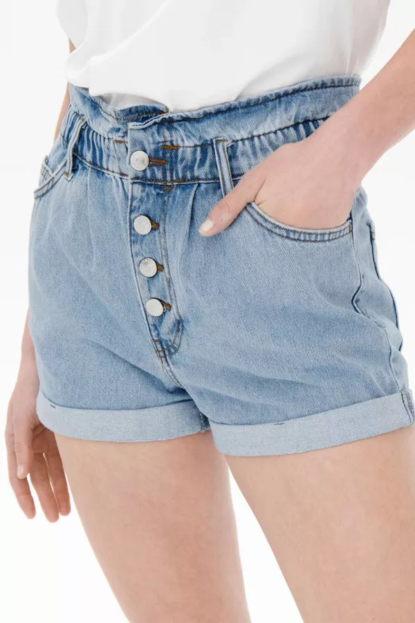 Short en jean délavé modèle paperbag avec poches CUBA Only