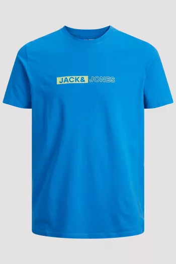 T-shirt uni en coton avec impression devant NEO Jack & Jones