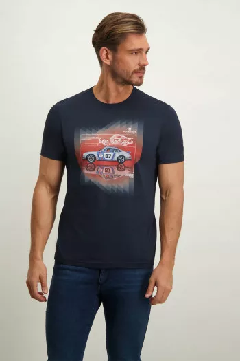 T-shirt uni en coton avec impression devant State of Art