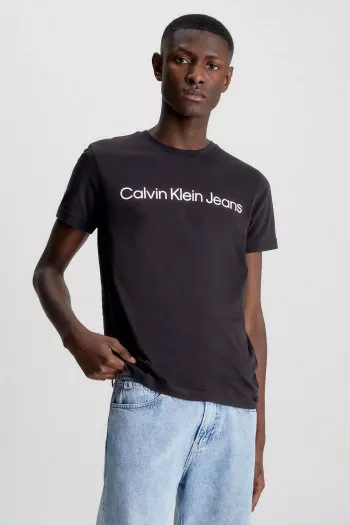 T-shirt uni avec inscription à l'avant Calvin Klein