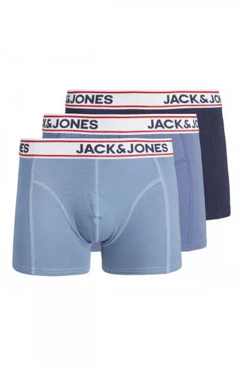 Lot de 3 boxers unis taille élastique avec logo en coton stretch JUKE Jack & Jones