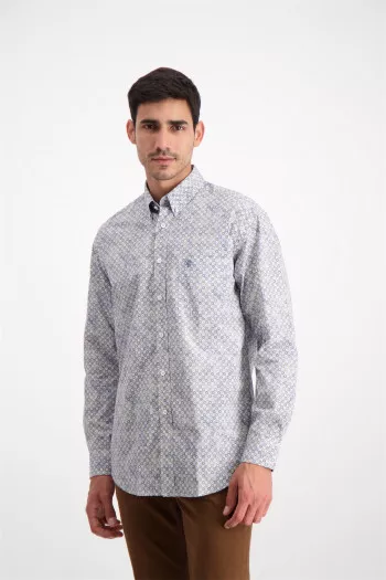 Chemise en coton imprimée avec poche poitrine Totem