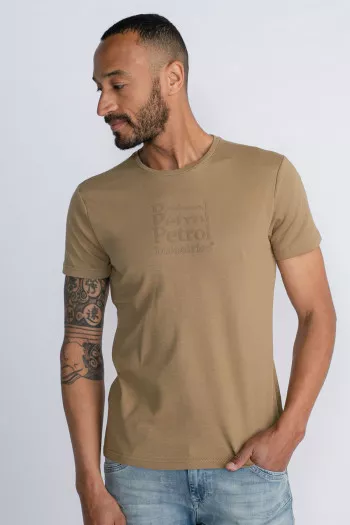 T-shirt en coton impression devant manches courtes Petrol