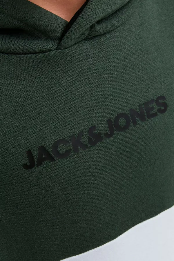 Sweat tricolore à capuche avec impression devant REID Jack & Jones