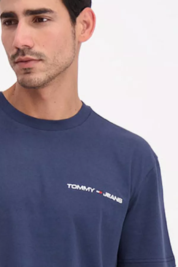 T-shirt uni avec broderie poitrine Tommy Hilfiger
