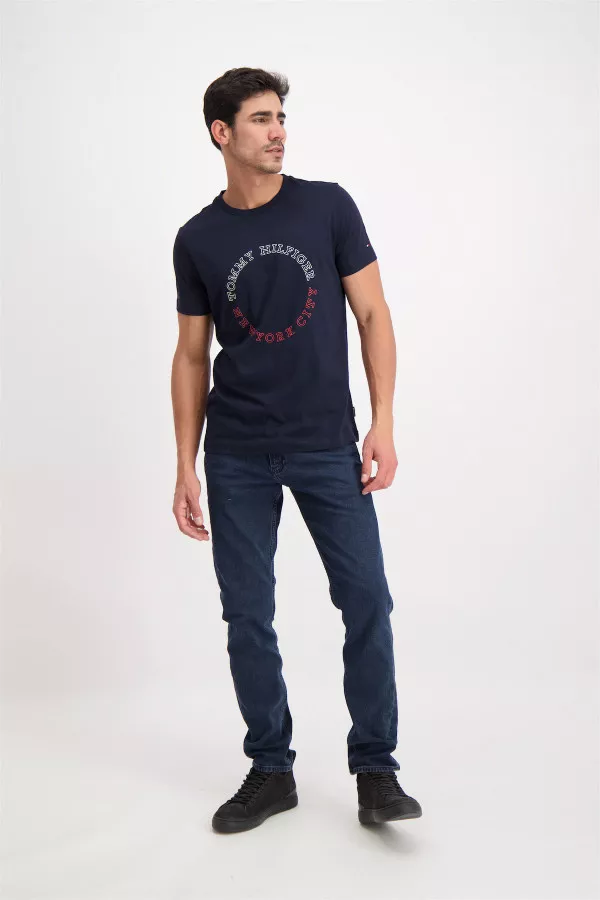 T-shirt en coton avec inscription devant Tommy Hilfiger
