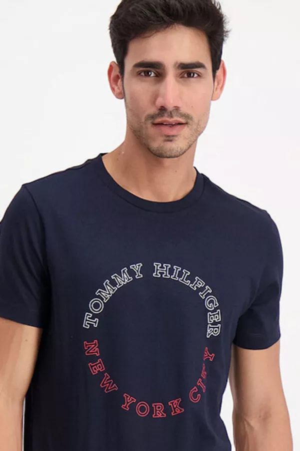 T-shirt en coton avec inscription devant Tommy Hilfiger