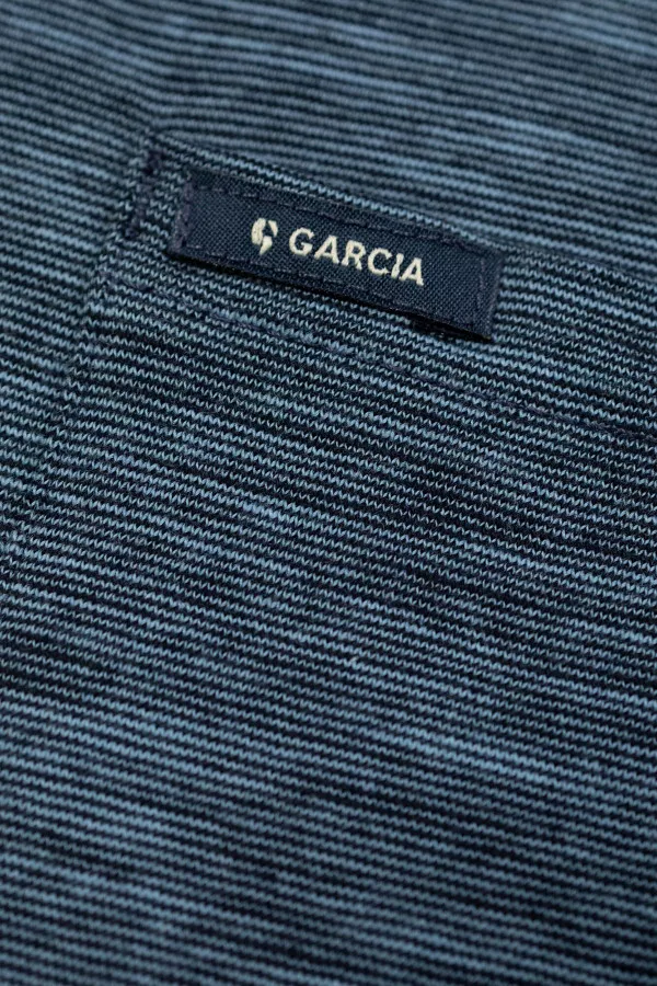 T-shirt chiné en coton avec poche poitrine Garcia