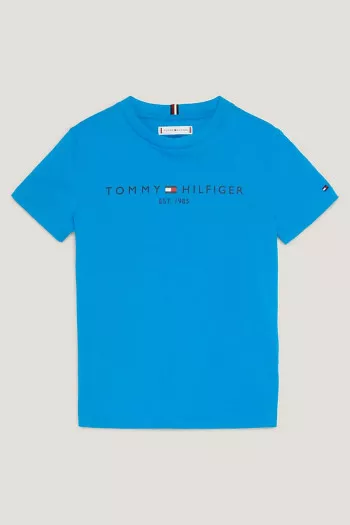 T-shirt basique en coton logo imprimé devant Tommy Hilfiger