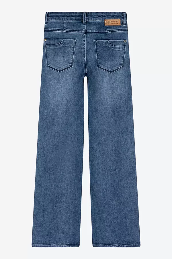 Jean taille haute jambes larges Indian blue jeans