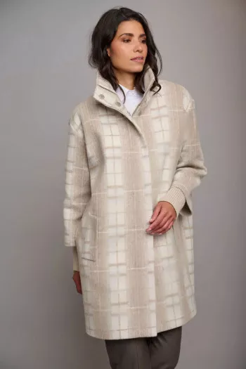 Manteau à carreaux mi-long avec poches Rino & Pelle