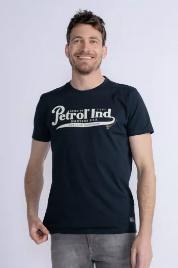 T-shirt uni avec impression devant Petrol