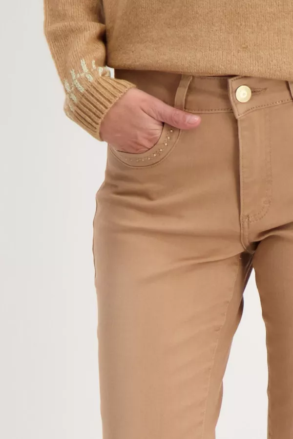 Pantalon taille haute modèle 5 poches Para Mi