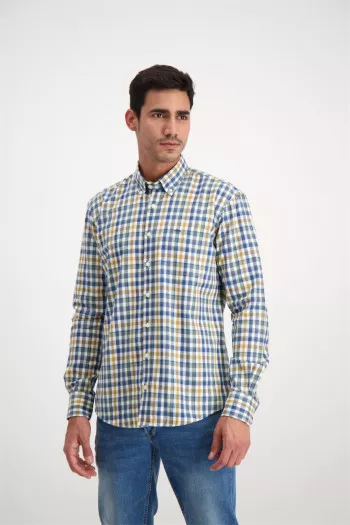 Chemise à carreaux avec poche et broderie poitrine Fynch Hatton