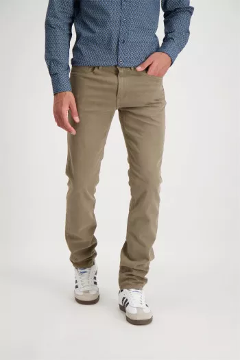 Pantalon uni en coton stretch modèle 5 poches Lee Cooper