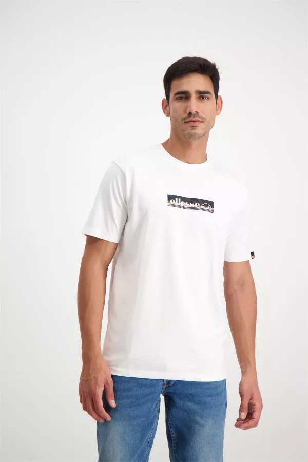 Homme T-shirt manches courtes uni avec impression sur le devant