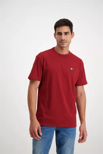 T-shirt en coton uni avec logo brodé à la poitrine Tommy Hilfiger