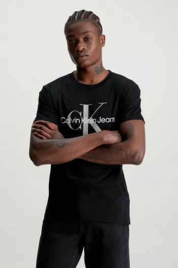 T-shirt uni avec impression à l'avant en coton Calvin Klein