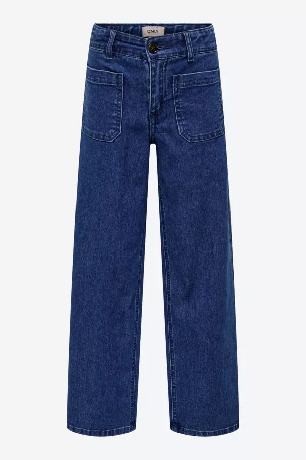 Pantalon en jean uni avec poches plaquées devant SYLVIE Only