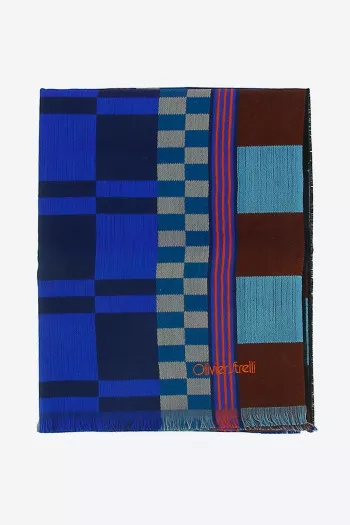 Echarpe unisexe laineuse multicolore à motifs Oliver Strelli
