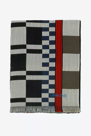 Echarpe unisexe laineuse multicolore à motifs Oliver Strelli